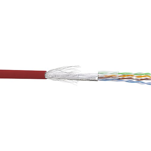 Inline® Patchkabel Cat.5e, rot, SF/UTP, AWG26, PVC, 100m