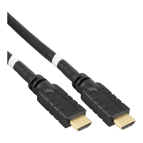 Inline® HDMI-High Speed Kabel mit Eth., ST / ST, aktiv, schwarz / gold, 40m