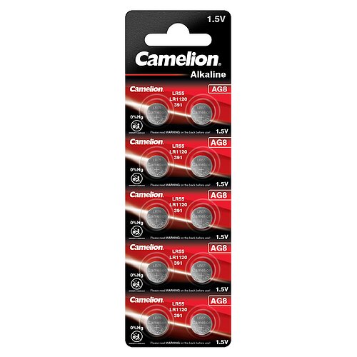 Camelion AG8 LR55 LR1121 391 1.5V Alkaline Knopfzelle - 10er Verpackung
