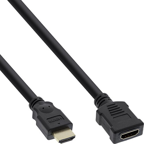 Inline® HDMI Verl., HDMI-High Speed, ST / BU, schwarz, vergoldete Kontakte, 3m Inline® HDMI Verl., HDMI-High Speed, ST / BU, schwarz, vergoldete Kontakte, 3m