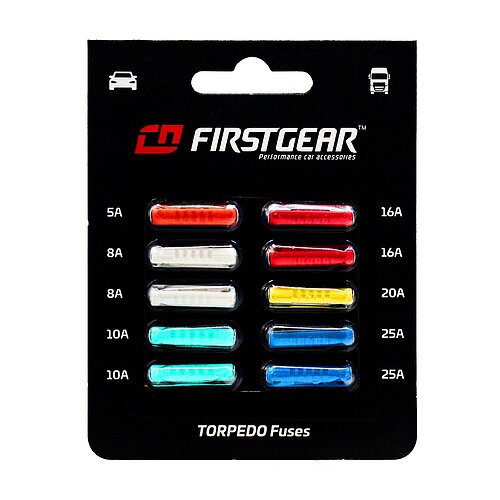 KFZ-Sicherungen Zylinder TORPEDO Ersatzsicherungen 10st. Blister FirstGear KFZ-Sicherungen Zylinder TORPEDO Ersatzsicherungen 10st. Blister FirstGear