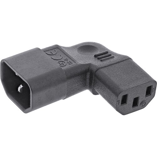 Inline® Netzadapter IEC 60320 C14 / C13, L/R gewinkelt, 3pol. Kaltgeräte