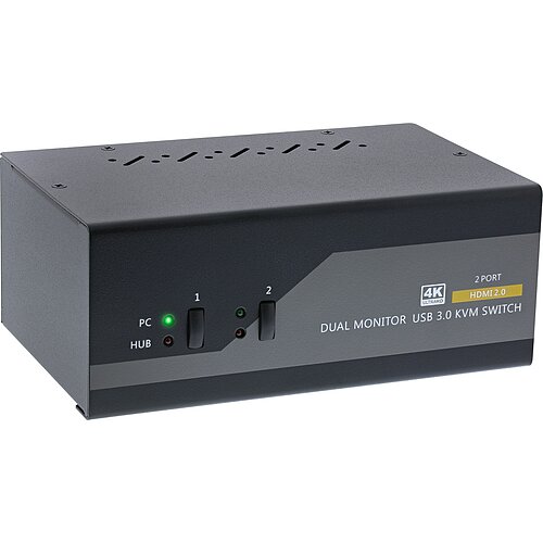 Inline® KVM Desktop Switch, 2-fach, Dual Monitor, HDMI, 4K, USB 3.0, Audio Inline® KVM Desktop Switch, 2-fach, Dual Monitor, HDMI, 4K, USB 3.0, Audio