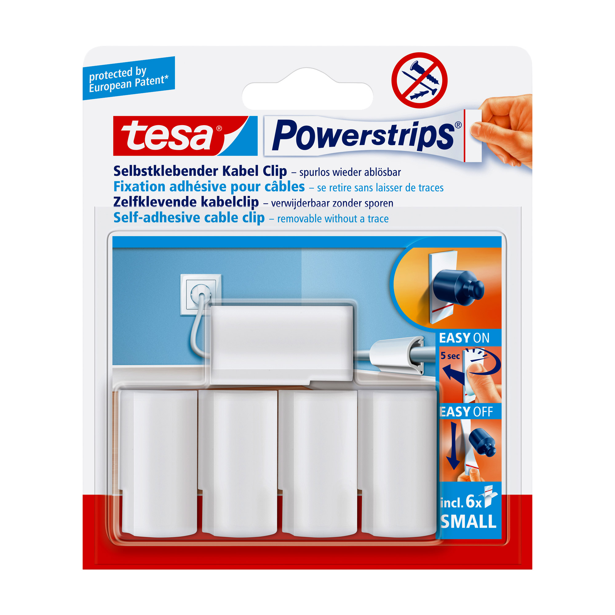 tesa Powerstrips Kabel-Clip, weiß, 5 Stück tesa Powerstrips Kabel-Clip, weiß, 5 Stück