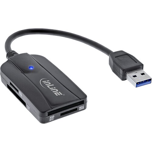 Inline® Card Reader USB 3.1 USB-A , für SD/SDHC/SDXC, microSD, UHS-II kompatibel