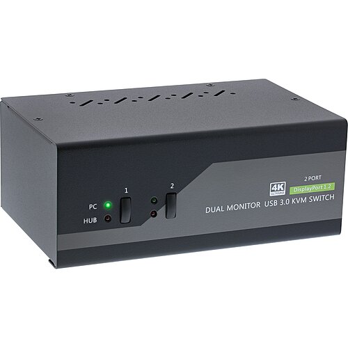 Inline® KVM Desktop Switch, 2-fach, Dual-Monitor DP 1.2, 4K, USB 3.0, Audio Inline® KVM Desktop Switch, 2-fach, Dual-Monitor DP 1.2, 4K, USB 3.0, Audio