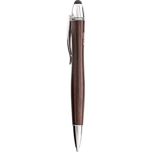 Inline® woodpen, Stylus-Stift für Touchscreens + Kugelschreiber, Walnuss/Metall