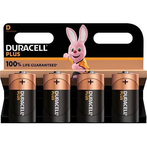 Duracell Plus Mono D LR20 Alkaline Batterie - 4er Verpackung Duracell Plus Mono D LR20 Alkaline Batterie - 4er Verpackung
