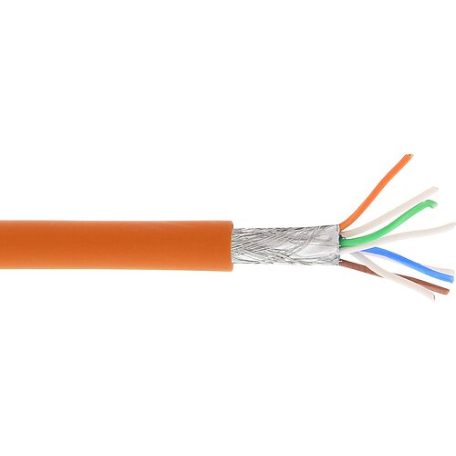 Inline® Patchk., S/FTP (PiMf), Cat.6A, 500MHz, halogenfrei, Kupfer, orange, 100m Inline® Patchk., S/FTP (PiMf), Cat.6A, 500MHz, halogenfrei, Kupfer, orange, 100m