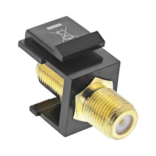 Inline® Keystone Einbauadapter, für Sat-Kabel, 2x F-Buchsen, schwarz Inline® Keystone Einbauadapter, für Sat-Kabel, 2x F-Buchsen, schwarz