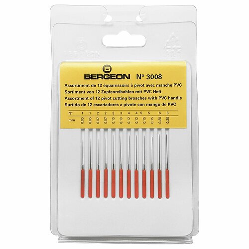 Bergeon - Zapfenreibahlen 12teilig0,05 0,20 mm - 3008 Bergeon - Zapfenreibahlen 12teilig0,05 0,20 mm - 3008