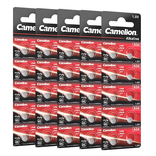 5 x Camelion AG4 LR66 LR626 377 1.5V Alkaline Knopfzelle - 10er Verpackung