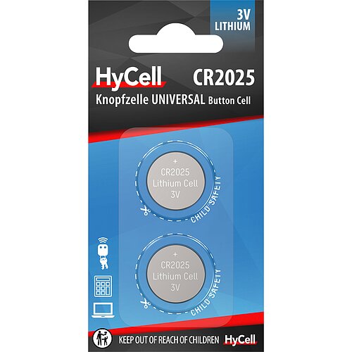 Hycell CR2025 Lithium Knopfzelle 3V Batterie - 2er Verpackung Hycell CR2025 Lithium Knopfzelle 3V Batterie - 2er Verpackung