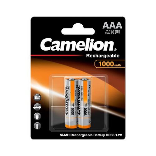 Camelion NiMH AAA Micro 1000mAh HR03 Classic Akku - 2er Verpackung Camelion NiMH AAA Micro 1000mAh HR03 Classic Akku - 2er Verpackung