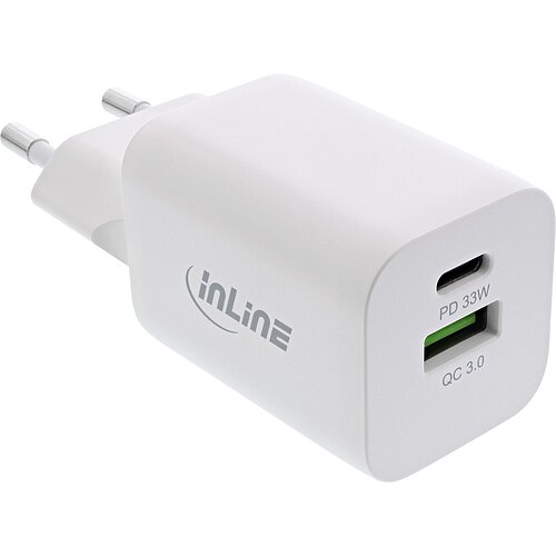 InLine® Power Delivery + Quick Charge USB Netzteil, 33W, USB-A + USB-C, weiß InLine® Power Delivery + Quick Charge USB Netzteil, 33W, USB-A + USB-C, weiß