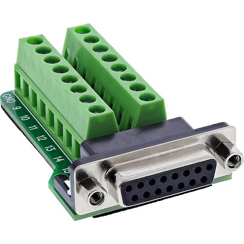 InLine® D-Sub 15 Terminalblock, Buchse, 2-reihig, Schraubklemme InLine® D-Sub 15 Terminalblock, Buchse, 2-reihig, Schraubklemme