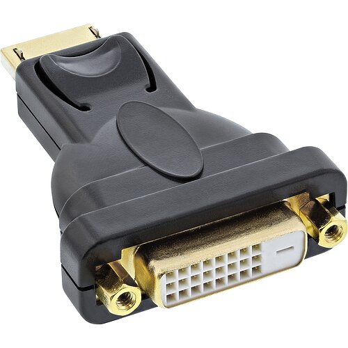 Inline® DisplayPort Adapter, DisplayPort Stecker auf DVI-D 24+1 Buchse, schwarz Inline® DisplayPort Adapter, DisplayPort Stecker auf DVI-D 24+1 Buchse, schwarz