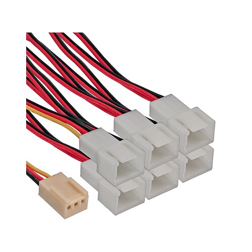 Inline® Lüfter Adapterkabel, 3pol Molex Buchse an 6x 3pol Molex Stecker Inline® Lüfter Adapterkabel, 3pol Molex Buchse an 6x 3pol Molex Stecker