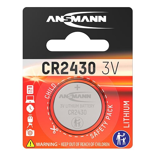 Ansmann CR2430 Lithium Knopfzelle 3V Batterie - 1er Verpackung Ansmann CR2430 Lithium Knopfzelle 3V Batterie - 1er Verpackung