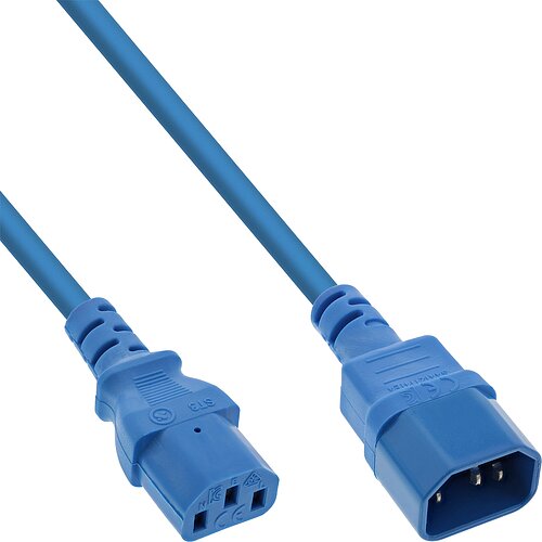 Inline® altgeräteverLängerung - C13 Stecker auf C14 Buchse - Blau 0,3m