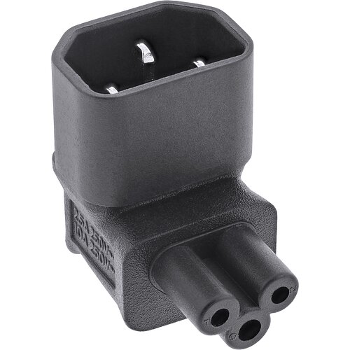 Inline® Netzadapter IEC 60320 C14 / C5, oben/unten gewinkelt, 3pol. Kaltgeräte