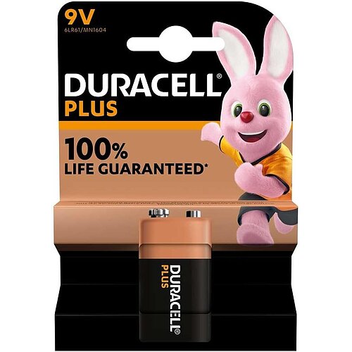 Duracell Plus 9V Block 6LR61 Alkaline Batterie - 5er Verpackung