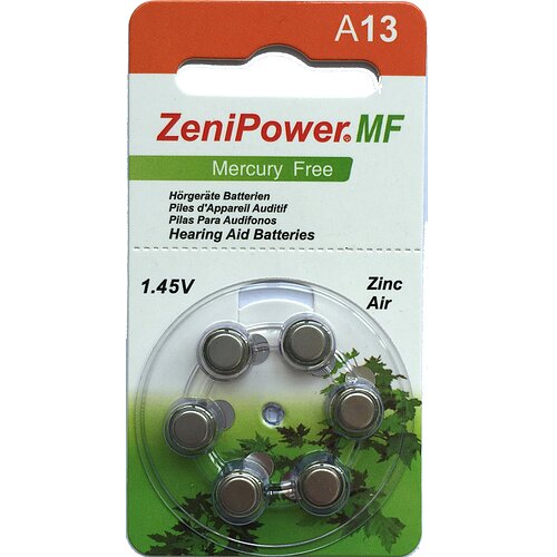 Typ 13 PR48 ZeniPower Hörgerätebatterien 1,45 V - Orange - 300 Stück