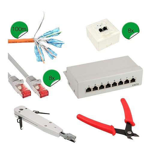Inline® Cat.6 Netzwerk Installations Kit - 20teilig