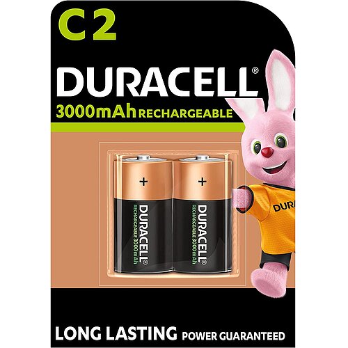 Duracell NiMH Baby C 3000mAh HR14 Rechargeable Akku - 2er Verpackung Duracell NiMH Baby C 3000mAh HR14 Rechargeable Akku - 2er Verpackung