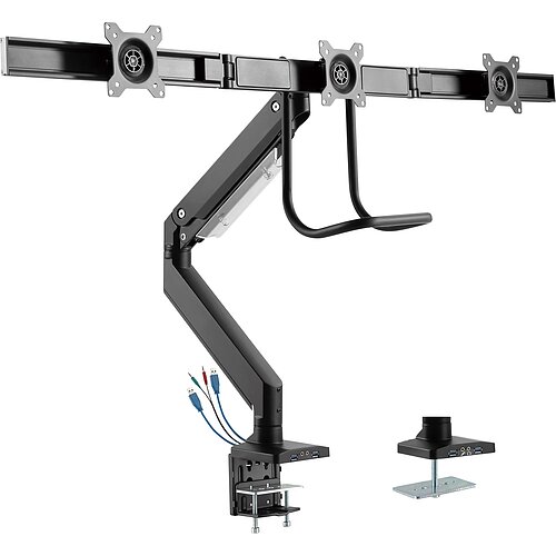 Inline® Tischhalterung mit Lifter+USB, beweglich, für 3 Monitore bis 69cm (27") Inline® Tischhalterung mit Lifter+USB, beweglich, für 3 Monitore bis 69cm (27")