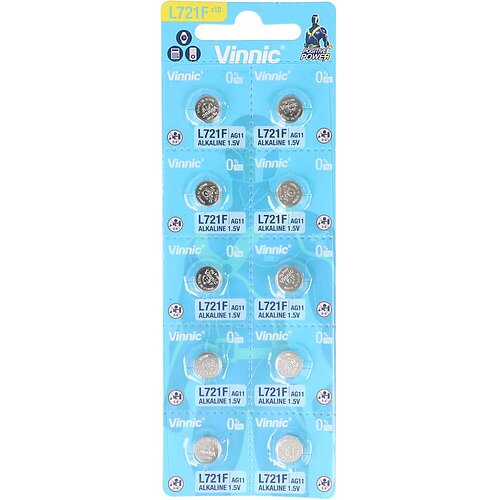 Vinnic AG11 LR58 LR721 362 1.5V - Alkaline Knopfzelle - 10er Verpackung