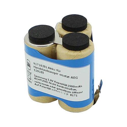 Akku für Handstaubsauger NiMH 3,6V 1500mAh ersetzt AEG 520103 Akku für Handstaubsauger NiMH 3,6V 1500mAh ersetzt AEG 520103