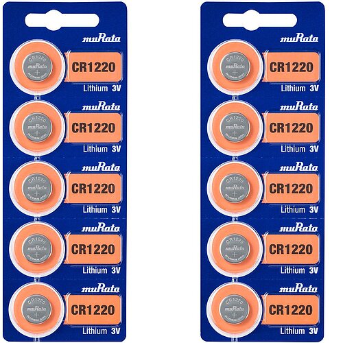 Murata eh. Sony CR1220 Lithium Knopfzelle 3V - 10 Batterien - 2 x 5er Streifen Murata eh. Sony CR1220 Lithium Knopfzelle 3V - 10 Batterien - 2 x 5er Streifen