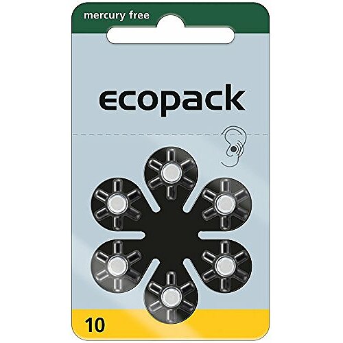 Typ 10 PR70 Ecopack Hörgerätebatterien - Gelb - 6 Stück