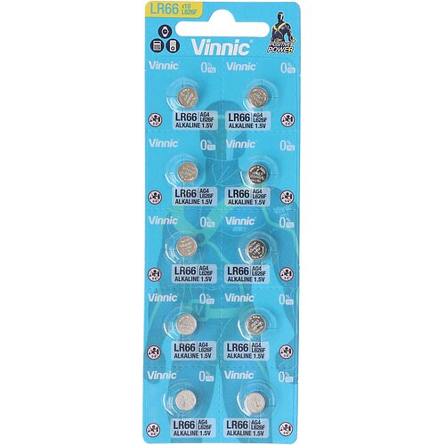 Vinnic AG4 LR66 LR626 377 1.5V Alkaline Knopfzelle - 10er Verpackung Vinnic AG4 LR66 LR626 377 1.5V Alkaline Knopfzelle - 10er Verpackung