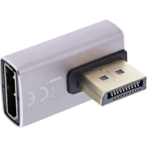 InLine® DisplayPort 1.4 Adapter, DisplayPort St/ Bu, 90° vertikal links, 8K UHD