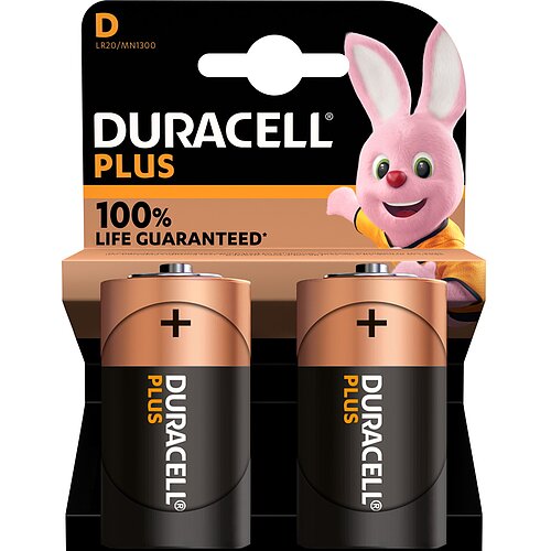 Duracell Plus Mono D LR20 Alkaline Batterie - 2er Verpackung Duracell Plus Mono D LR20 Alkaline Batterie - 2er Verpackung