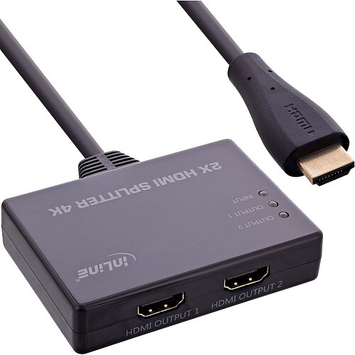 Inline® HDMI Splitter/Verteiler, 2-fach, 4K/60Hz, mit integriertem Kabel Inline® HDMI Splitter/Verteiler, 2-fach, 4K/60Hz, mit integriertem Kabel