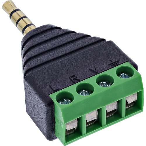 InLine® Adapter 3,5 mm Klinke 4-pol Stereo/Mikro auf Terminalblock, schwarz InLine® Adapter 3,5 mm Klinke 4-pol Stereo/Mikro auf Terminalblock, schwarz