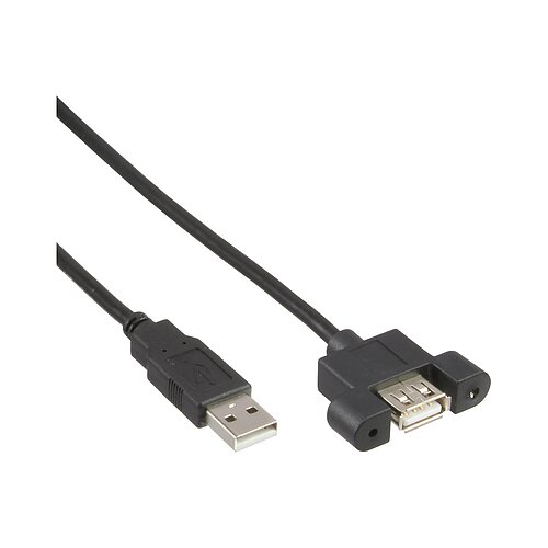 Inline® USB 2.0 Anschlusskabel, Stecker A auf Einbaubuchse A, 0,6m Inline® USB 2.0 Anschlusskabel, Stecker A auf Einbaubuchse A, 0,6m