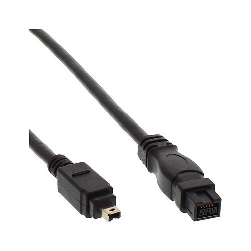 Inline® FireWire Kabel, IEEE1394 4pol Stecker zu 9pol Stecker, schwarz, 1m