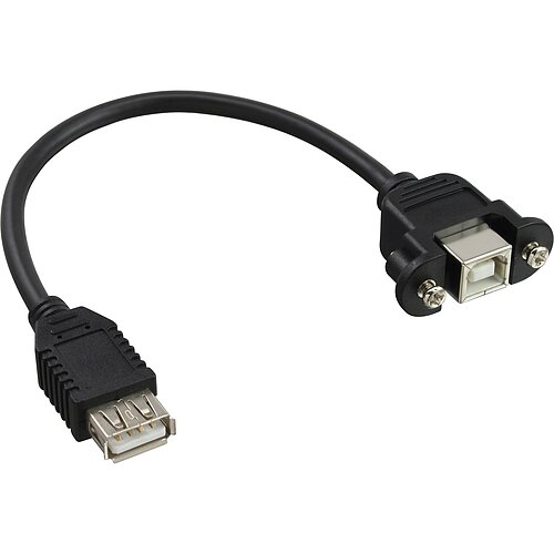 Inline® USB 2.0 Adapterkabel, Buchse A auf Einbaubuchse B, 0,2m Inline® USB 2.0 Adapterkabel, Buchse A auf Einbaubuchse B, 0,2m