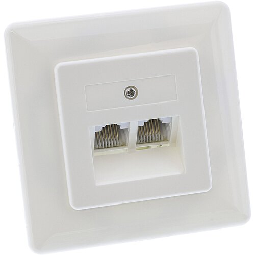 Inline® ISDN Anschlussdose, 2x RJ45 BU, Unterputz, Schraubanschluss 2x 8-fach