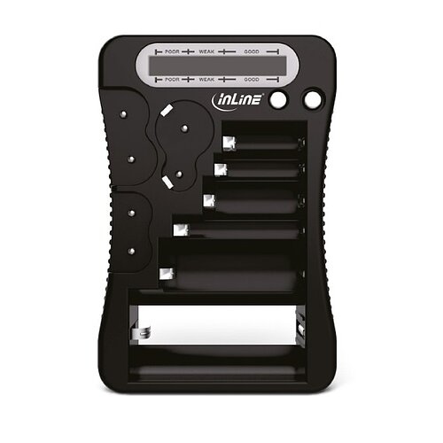 Batterietester mit LCD-Anzeige, für Rund- und Knopfzellen sowie 9V-Block Batterietester mit LCD-Anzeige, für Rund- und Knopfzellen sowie 9V-Block