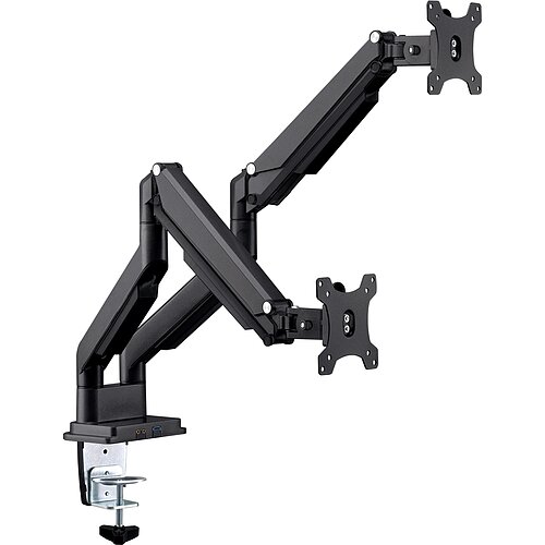 Inline® Tischhalterung mit Lifter & USB/Audio, 2 Monitore bis 81cm (32"),schwarz