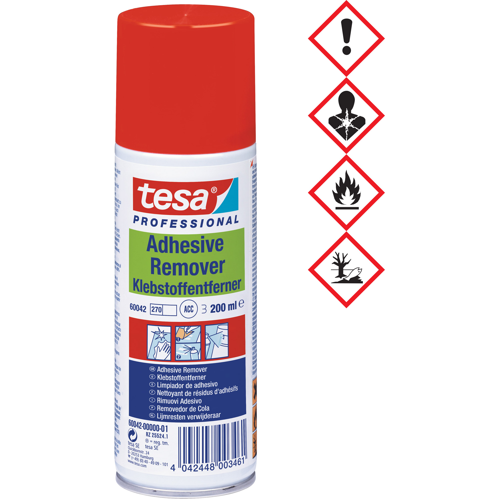 tesa Klebstoffentfernerspray, 200ml, z. einf. Entfernung v. KlebstoffRückständen