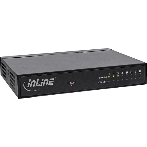 Inline® Gigabit Switch 8x, 10/100/1000, Desktop, Metall, Lüfterlos, gesch. Ports Inline® Gigabit Switch 8x, 10/100/1000, Desktop, Metall, Lüfterlos, gesch. Ports