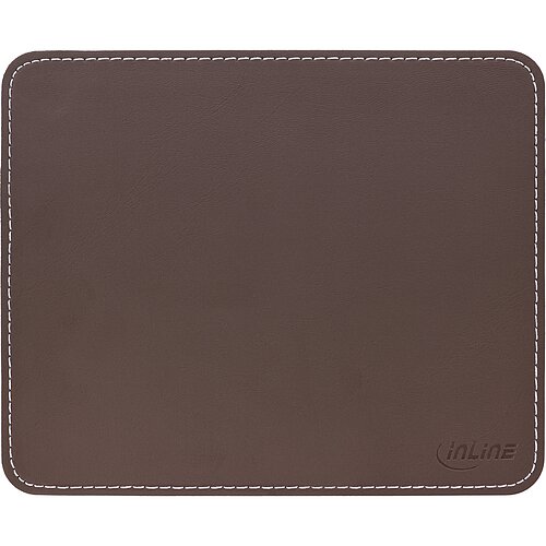 Inline® Maus-Pad Premium Kunstleder braun, 255x220x3mm