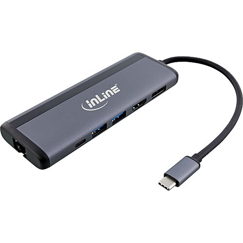 Inline® 8-in-1 USB-C Multihub, HDMI, DP, USB 3.2, PD 3.0 100W, MST Inline® 8-in-1 USB-C Multihub, HDMI, DP, USB 3.2, PD 3.0 100W, MST