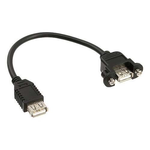 Inline® USB 2.0 Adapterkabel, Buchse A auf Einbaubuchse A, 0,2m